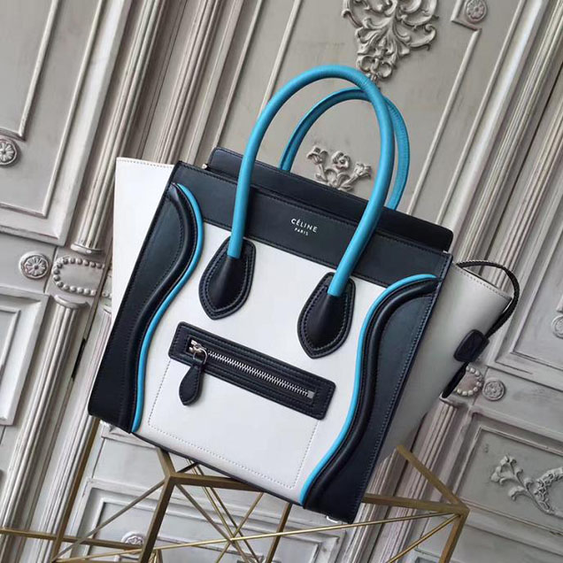 Celine Micro Luggage 26cm Bag Smooth Calfskin Pre-Fall 2017 Bag Collection White Black Light Blue