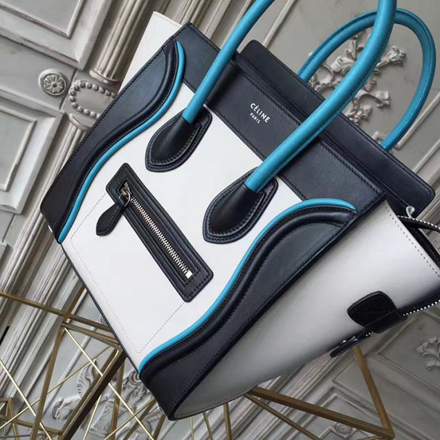 Celine Micro Luggage 26cm Bag Smooth Calfskin Pre-Fall 2017 Bag Collection White Black Light Blue
