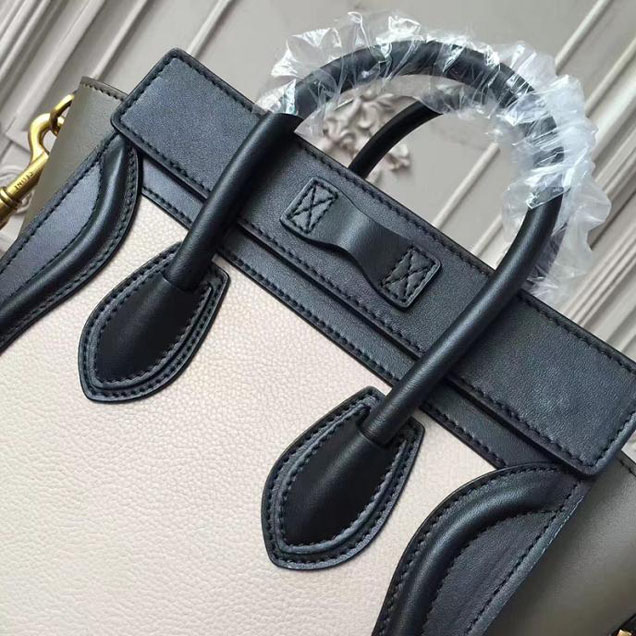 Celine Nano Luggage 20cm Bag Grained Calfskin Pre-Fall 2017 Bag Collection White Black