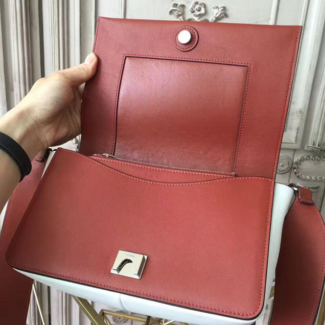 Celine Frame 25cm Bag Smooth Calfskin Pre-Fall 2017 Bag Collection Burnt Red White