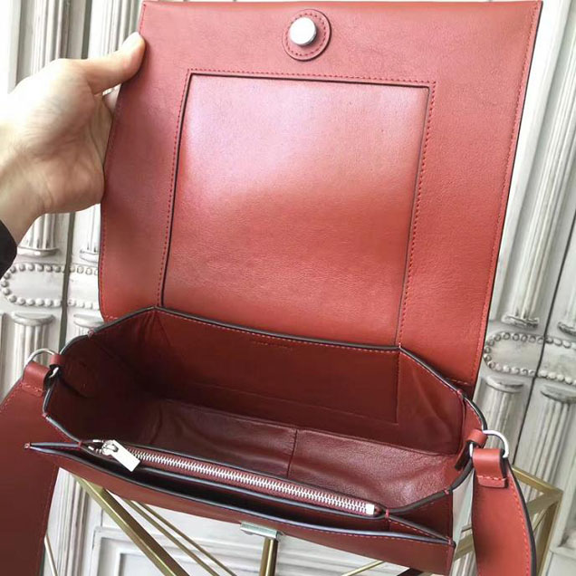 Celine Frame 25cm Bag Smooth Calfskin Pre-Fall 2017 Bag Collection Burnt Red White