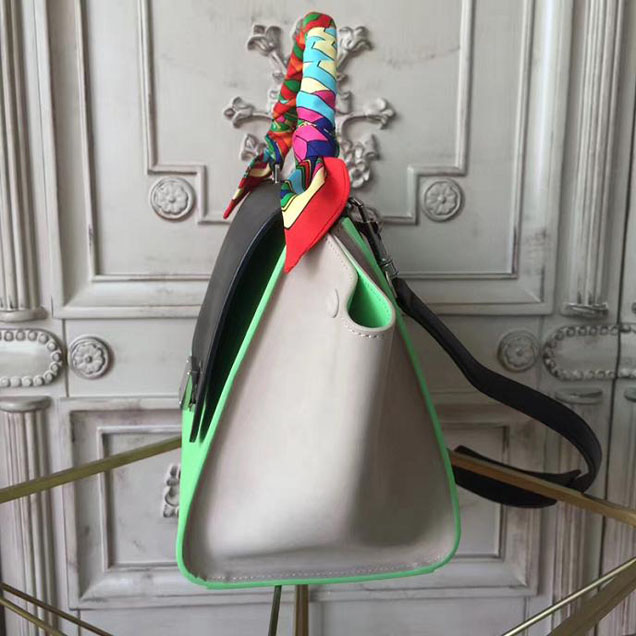 Celine Trapeze 26cm Bag Smooth Calfskin Pre-Fall 2017 Collection Lime Black Pale Beige