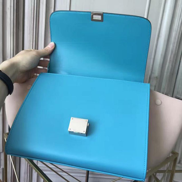 Celine Trapeze 26cm Bag Smooth Calfskin Pre-Fall 2017 Collection Turquoise Black Pale Beige