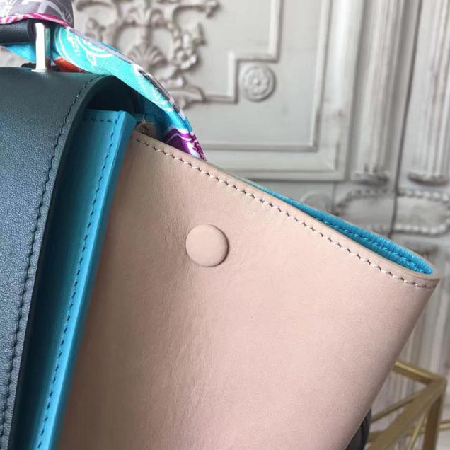 Celine Trapeze 26cm Bag Smooth Calfskin Pre-Fall 2017 Collection Turquoise Black Pale Beige