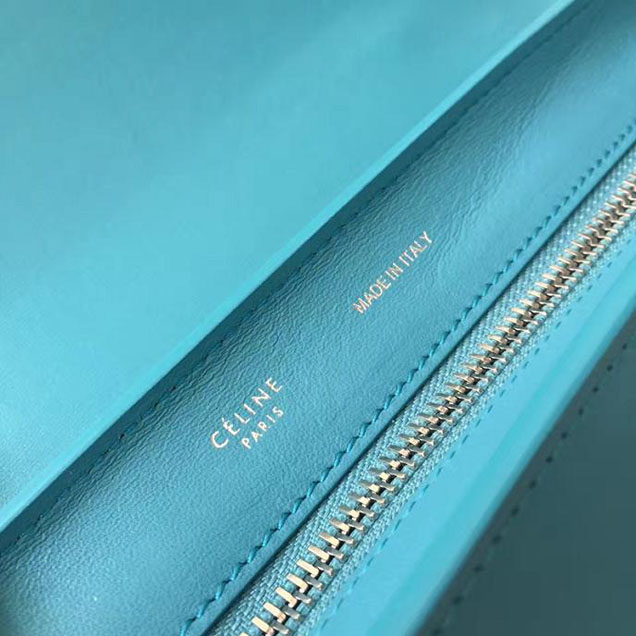 Celine Trapeze 26cm Bag Smooth Calfskin Pre-Fall 2017 Collection Turquoise Black Pale Beige