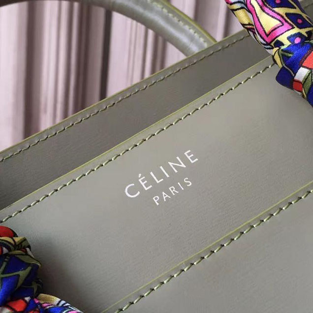 Celine Satin Micro Luggage 26cm Debossed Luggage Bag Smooth Calfskin Pre-Fall 2017 Bag Collection Light Khaki