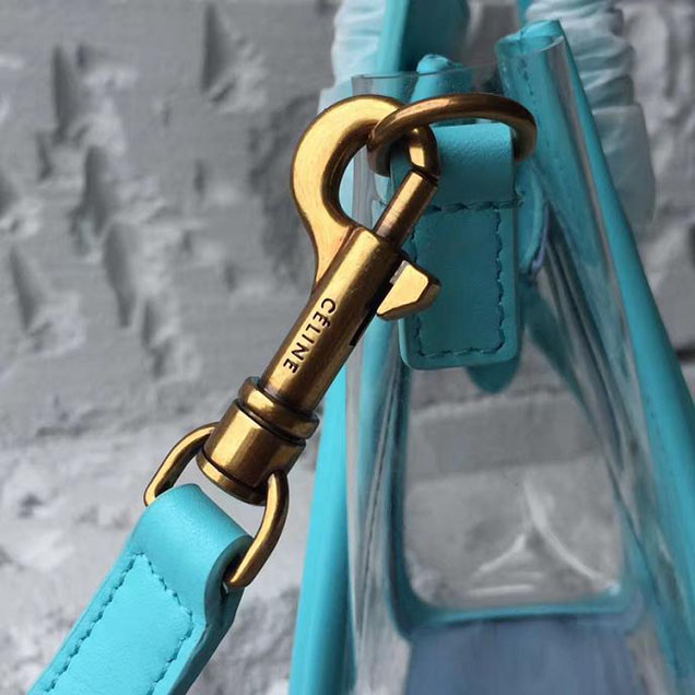 Celine Nano Luggage 20cm Bag Smooth Calfskin Pre-Fall 2017 Collection Turquoise Clear