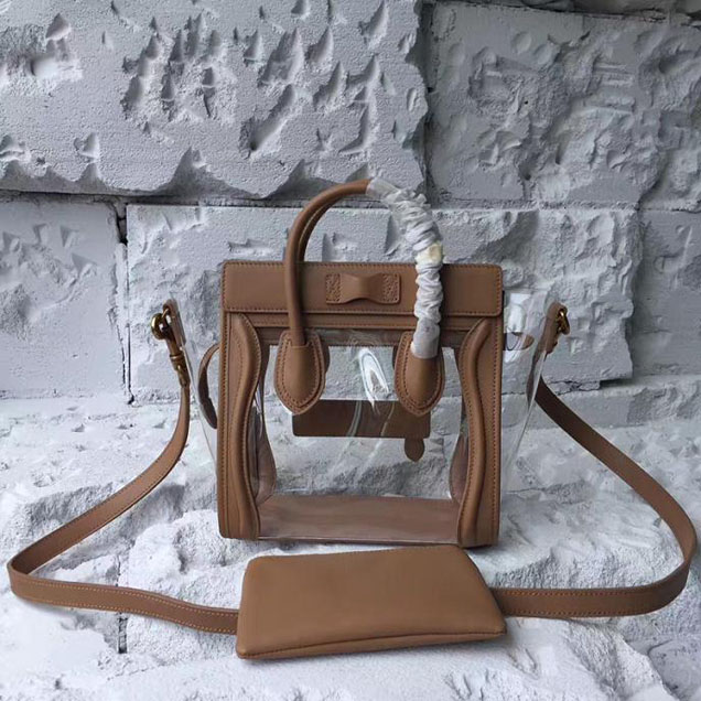 Celine Nano Luggage 20cm Bag Smooth Calfskin Pre-Fall 2017 Collection Tan Clear