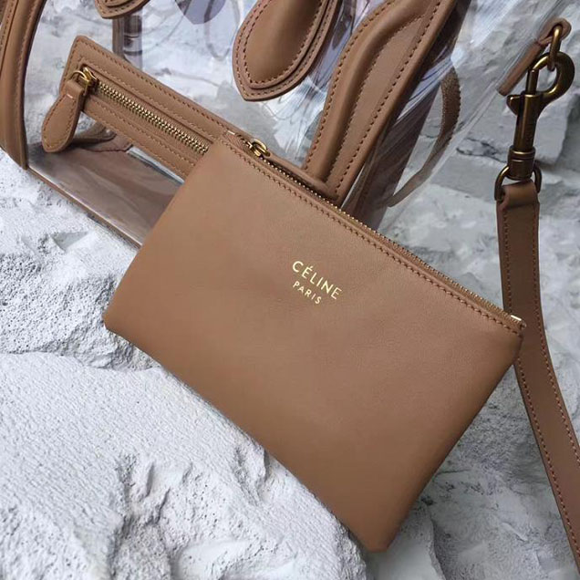 Celine Nano Luggage 20cm Bag Smooth Calfskin Pre-Fall 2017 Collection Tan Clear