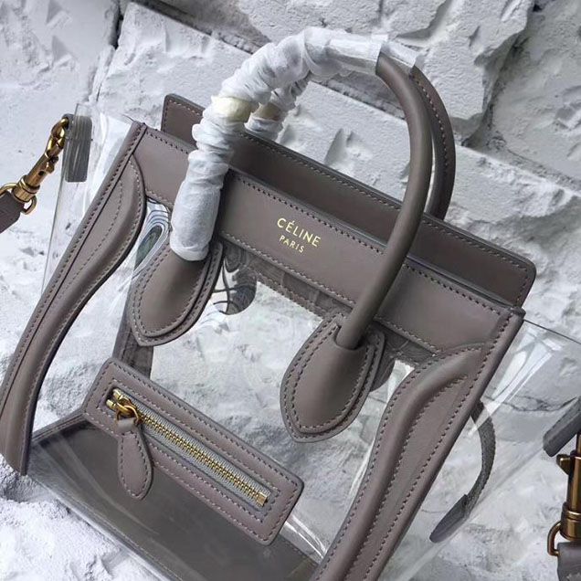 Celine Nano Luggage 20cm Bag Smooth Calfskin Pre-Fall 2017 Collection Beige Clear