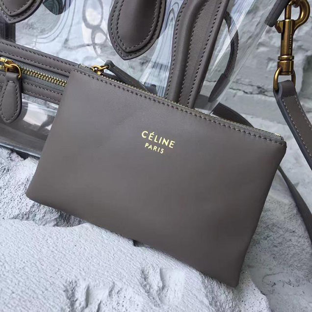 Celine Nano Luggage 20cm Bag Smooth Calfskin Pre-Fall 2017 Collection Beige Clear