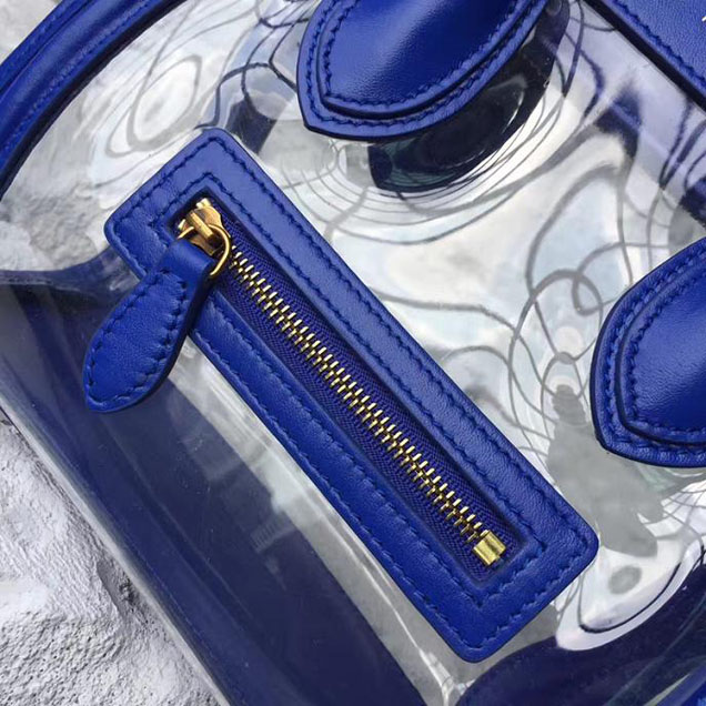 Celine Nano Luggage 20cm Bag Smooth Calfskin Pre-Fall 2017 Collection Inky Blue Clear