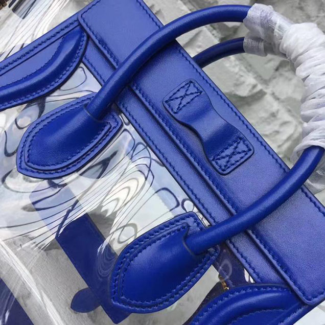 Celine Nano Luggage 20cm Bag Smooth Calfskin Pre-Fall 2017 Collection Inky Blue Clear