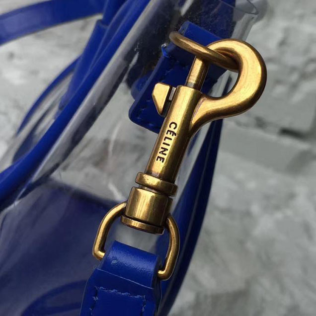 Celine Nano Luggage 20cm Bag Smooth Calfskin Pre-Fall 2017 Collection Inky Blue Clear