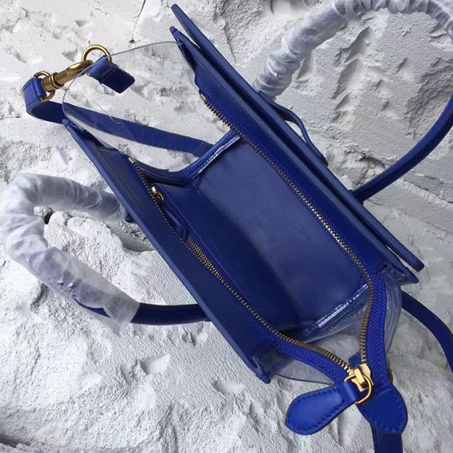 Celine Nano Luggage 20cm Bag Smooth Calfskin Pre-Fall 2017 Collection Inky Blue Clear
