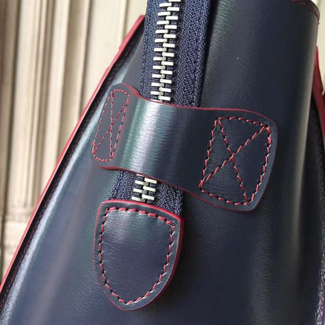 Celine Micro Luggage 26cm Bag Smooth Calfskin Spring 2017 Collection Navy with Red Piping