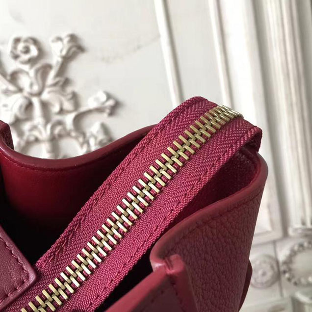 Celine Micro Luggage 26cm Bag Baby Drummed Calfskin Spring 2017 Collection Burgundy