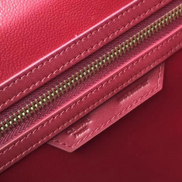 Celine Micro Luggage 26cm Bag Baby Drummed Calfskin Spring 2017 Collection Burgundy