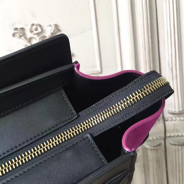 Celine Micro Luggage 26cm Bag Baby Grained Calfskin Nubuck Spring 2017 Collection Magenta Multicolor
