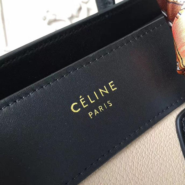 Celine Micro Luggage 26cm Bag Baby Grained Calfskin Nubuck Spring 2017 Collection Lime Multicolor Pale Grey