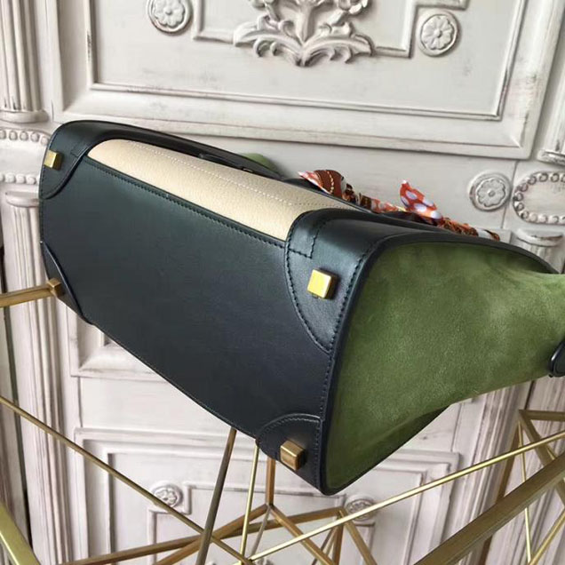Celine Micro Luggage 26cm Bag Baby Grained Calfskin Nubuck Spring 2017 Collection Lime Multicolor Pale Grey