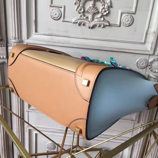 Celine Micro Luggage 26cm Bag Natural Calfskin Spring 2017 Collection Mineral Multicolor Natural