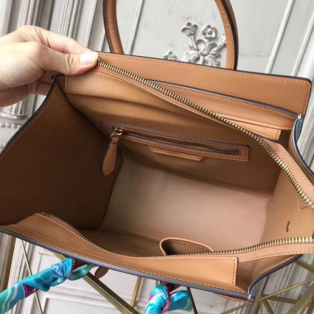 Celine Micro Luggage 26cm Bag Natural Calfskin Spring 2017 Collection Mineral Multicolor Natural
