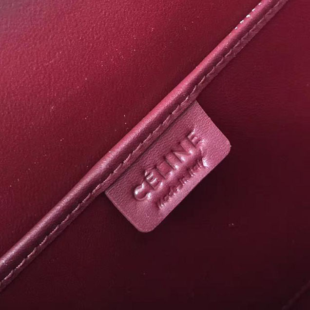 Celine Nano Luggage 20cm Bag Baby Drummed Calfskin Spring 2017 Collection Burgundy