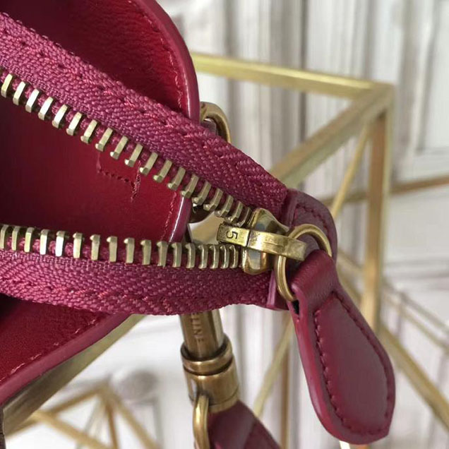 Celine Nano Luggage 20cm Bag Baby Drummed Calfskin Spring 2017 Collection Burgundy