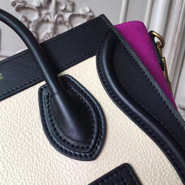 Celine Nano Luggage 20cm Bag Baby Grained Calfskin Nubuck Spring 2017 Collection Magenta Multicolor