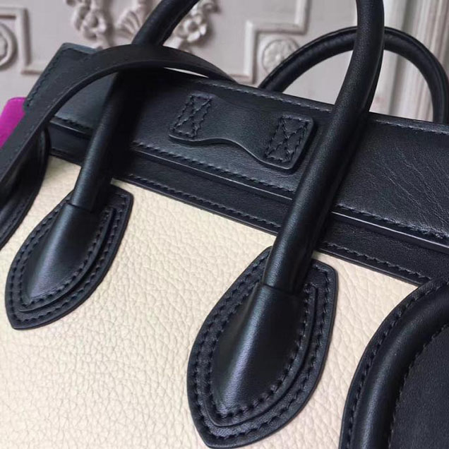 Celine Nano Luggage 20cm Bag Baby Grained Calfskin Nubuck Spring 2017 Collection Magenta Multicolor