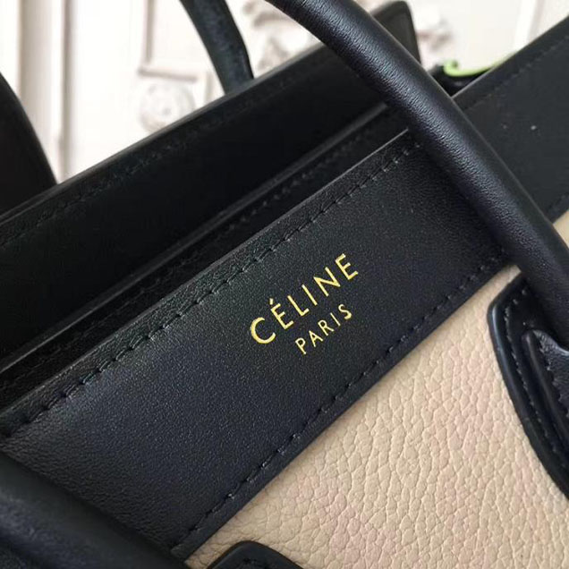 Celine Nano Luggage 20cm Bag Baby Grained Calfskin Nubuck Spring 2017 Collection Lime Multicolor Pale Grey