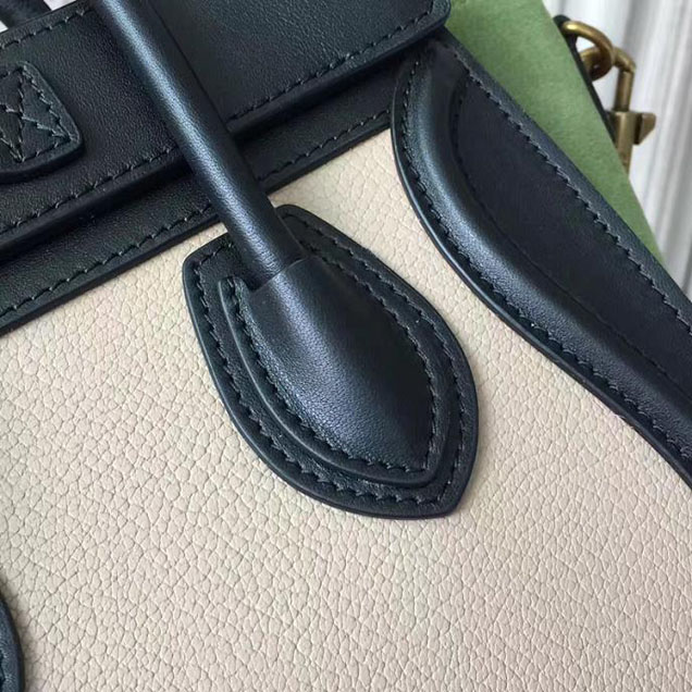Celine Nano Luggage 20cm Bag Baby Grained Calfskin Nubuck Spring 2017 Collection Lime Multicolor Pale Grey