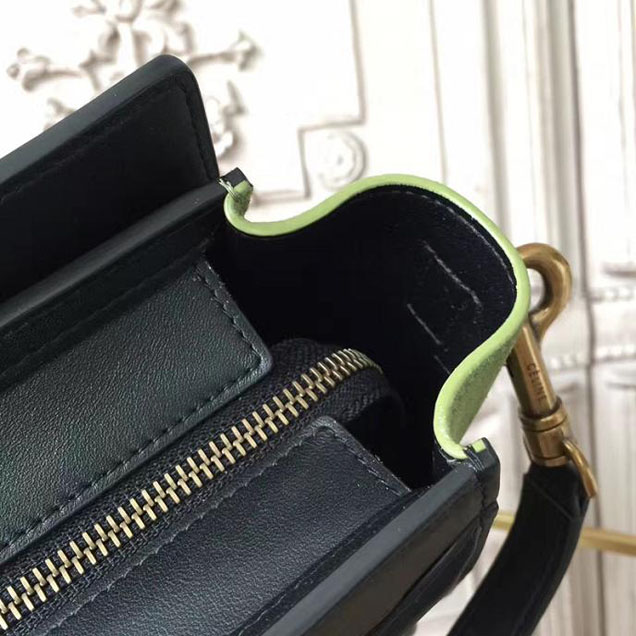 Celine Nano Luggage 20cm Bag Baby Grained Calfskin Nubuck Spring 2017 Collection Lime Multicolor Pale Grey