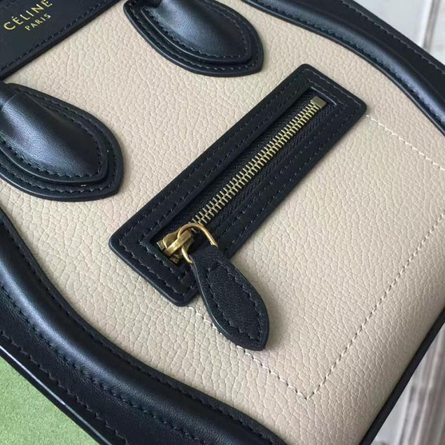Celine Nano Luggage 20cm Bag Baby Grained Calfskin Nubuck Spring 2017 Collection Lime Multicolor Pale Grey