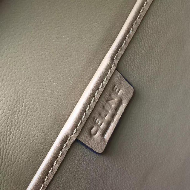 Celine Nano Luggage 20cm Bag Smooth Calfskin Nubuck Spring 2017 Collection Light Khaki Multicolor