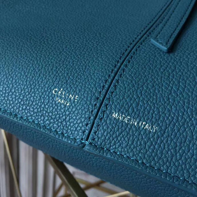 Celine Tri-Fold Shoulder Bag Baby Grained Calfskin Spring 2017 Collection Washed Blue