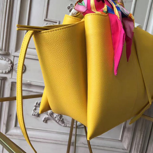 Celine Tri-Fold Shoulder Bag Baby Grained Calfskin Spring 2017 Collection Citrus