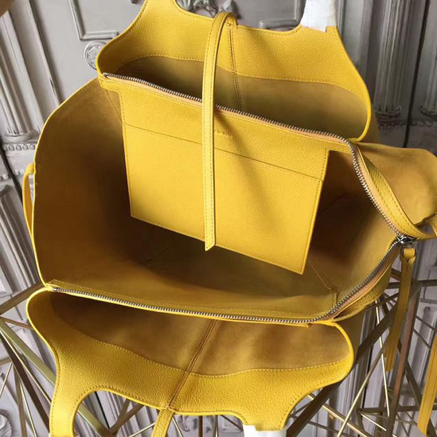 Celine Tri-Fold Shoulder Bag Baby Grained Calfskin Spring 2017 Collection Citrus