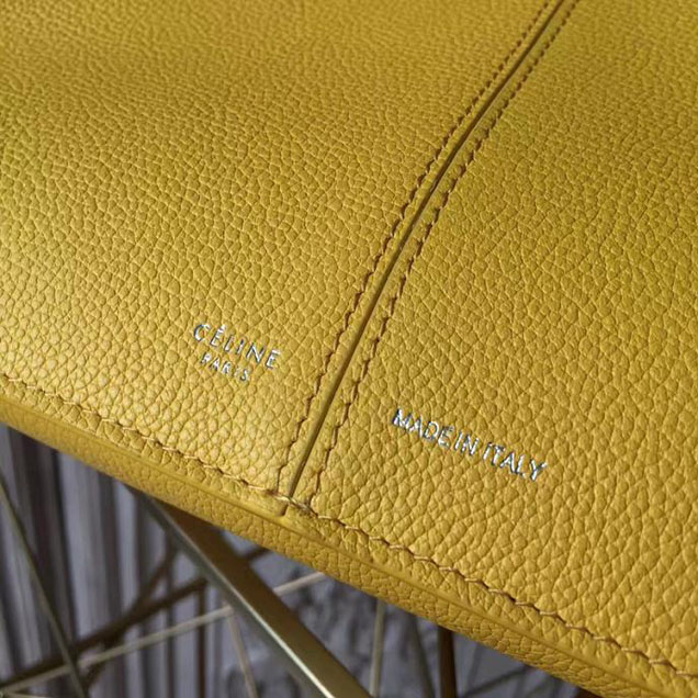 Celine Tri-Fold Shoulder Bag Baby Grained Calfskin Spring 2017 Collection Citrus