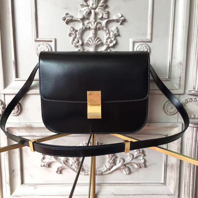 Celine Classic Box 23cm Bag Spazzolato Calfskin Pre-Fall 2017 Bag Collection Black