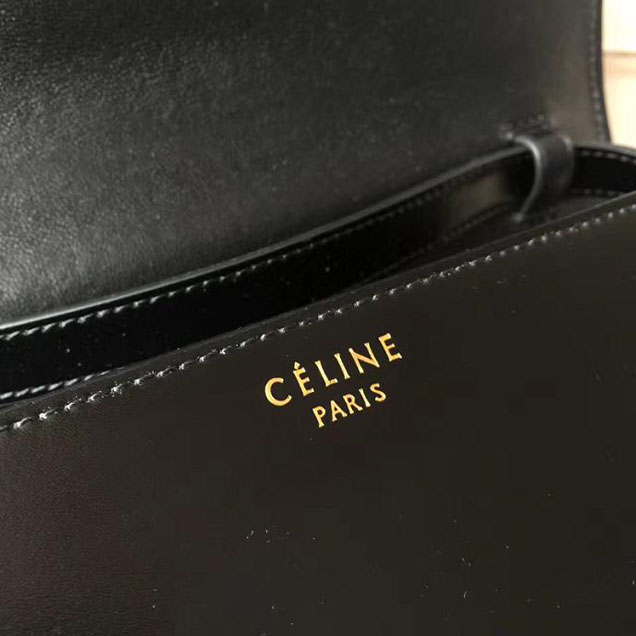 Celine Classic Box 23cm Bag Spazzolato Calfskin Pre-Fall 2017 Bag Collection Black