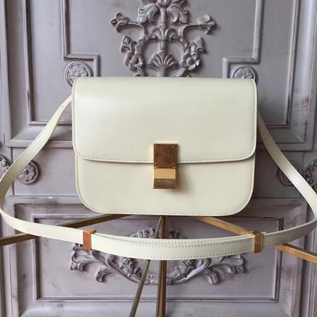 Celine Classic Box 23cm Bag Spazzolato Calfskin Pre-Fall 2017 Bag Collection Cream