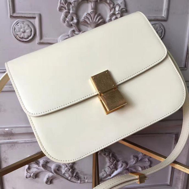 Celine Classic Box 23cm Bag Spazzolato Calfskin Pre-Fall 2017 Bag Collection Cream