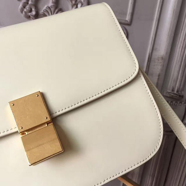 Celine Classic Box 23cm Bag Spazzolato Calfskin Pre-Fall 2017 Bag Collection Cream