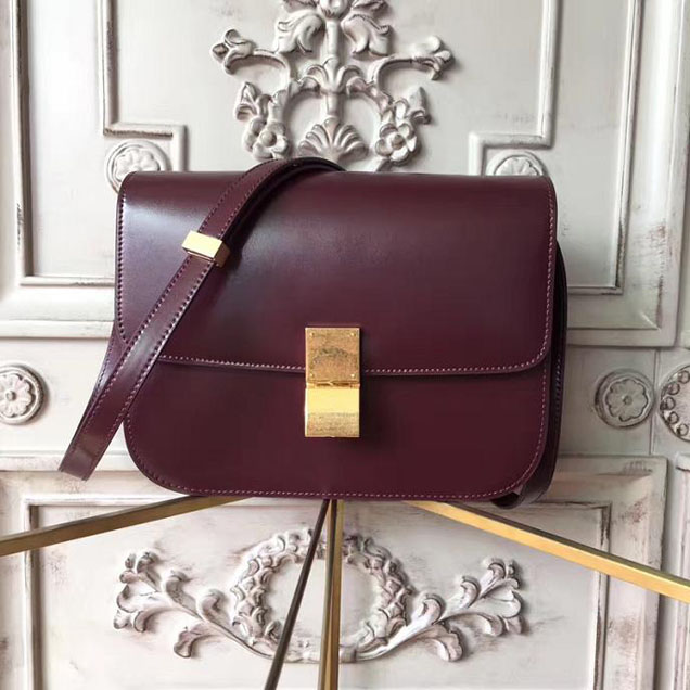 Celine Classic Box 23cm Bag Spazzolato Calfskin Pre-Fall 2017 Bag Collection Plum