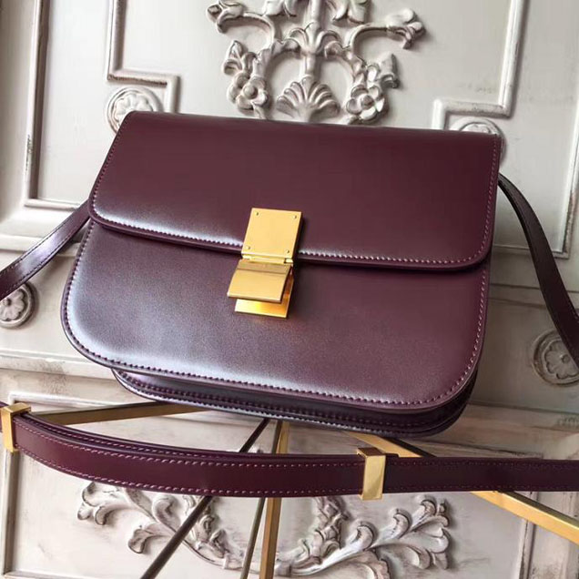 Celine Classic Box 23cm Bag Spazzolato Calfskin Pre-Fall 2017 Bag Collection Plum