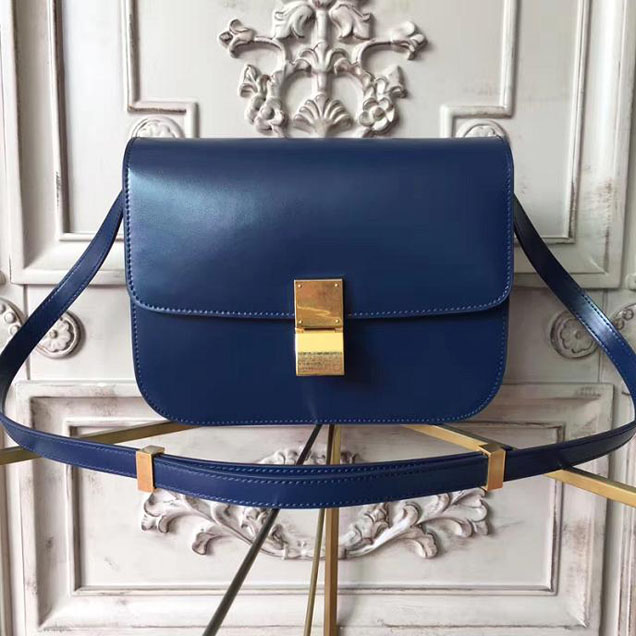 Celine Classic Box 23cm Bag Smooth Calfskin Pre-Fall 2017 Bag Collection Navy Blue