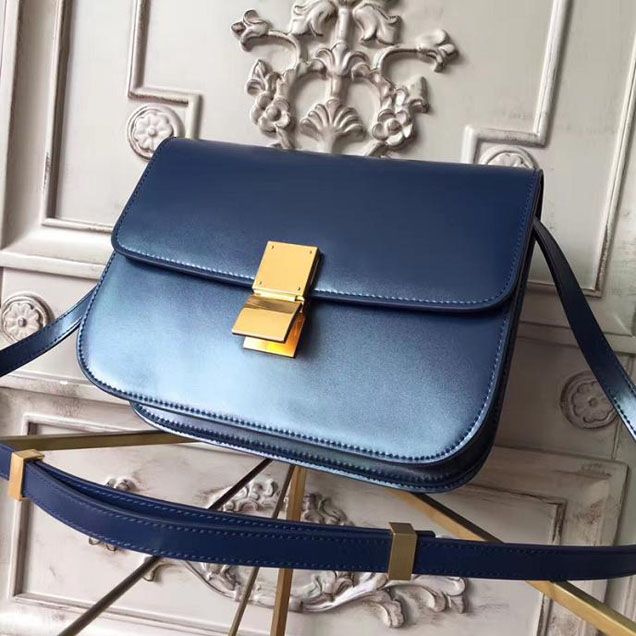 Celine Classic Box 23cm Bag Smooth Calfskin Pre-Fall 2017 Bag Collection Navy Blue