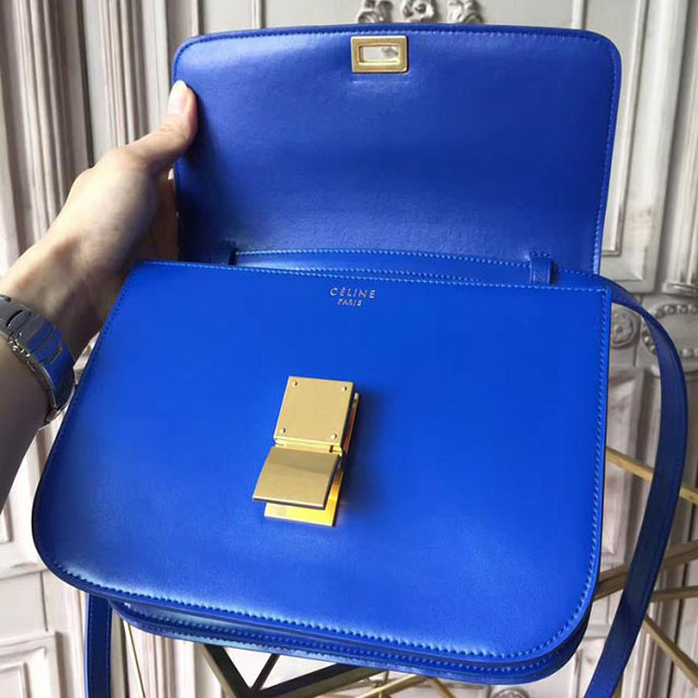 Celine Classic Box 23cm Bag Smooth Calfskin Pre-Fall 2017 Bag Collection Electric Blue
